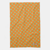 Aangepaste naam monogram modern patroon groen oran theedoek (Verticaal)