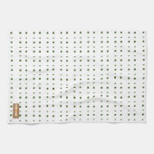 Aangepaste naam monogram modern patroon wit groen theedoek (Horizontaal)