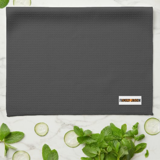 Aangepaste naam monogram moderne ontwerptrendy zwa theedoek (Gevouwen)