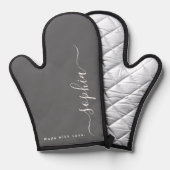 Aangepaste naam, monogram ovenwant (Voorkant / Achterkant)