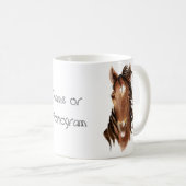 Aangepaste naam Monogram Paard met hoogte Koffiemok (Voorkant rechts)