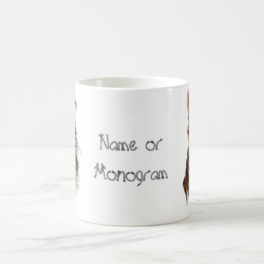 Aangepaste naam Monogram Paard met hoogte Koffiemok (Center)