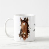 Aangepaste naam Monogram Paard met hoogte Koffiemok (Links)