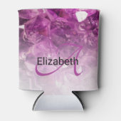 Aangepaste naam Monogram Paarse Ombre Crystals Blikjeskoeler (Voorkant)