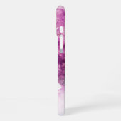 Aangepaste naam Monogram Paarse Ombre Crystals iPhone Hoesje (Linkerkant)