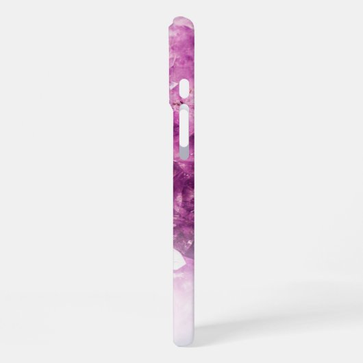 Aangepaste naam Monogram Paarse Ombre Crystals iPhone Hoesje (Linkerkant)