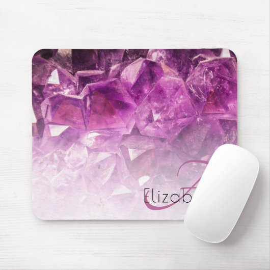 Aangepaste naam Monogram Paarse Ombre Crystals Muismat (Met muis)