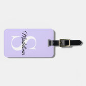 Aangepaste naam Monogram  pasta Lavender Violet Bagagelabel (Voorkant horizontaal)