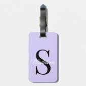 Aangepaste naam Monogram  pasta Lavender Violet Bagagelabel (Achterkant verticaal)