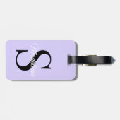 Aangepaste naam Monogram  pasta Lavender Violet Bagagelabel (Achterkant horizontaal)
