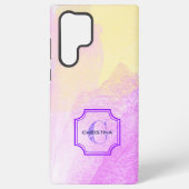 Aangepaste naam Monogram Pastel Chic Waterverf Samsung Galaxy Hoesje (Achterkant)