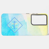 Aangepaste naam Monogram Pastel Cotton Snoep Colou Samsung Galaxy Hoesje (Linkerkant)