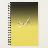 Aangepaste naam Monogram Pastel Geel Ombre Planner (Voorkant)