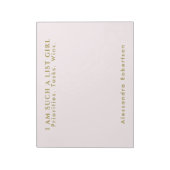 Aangepaste naam Monogram Pastel Roze Goud Minimali Notitieblok (Linkerzijde)