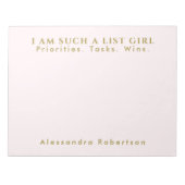 Aangepaste naam Monogram Pastel Roze Goud Minimali Notitieblok (Voorkant)