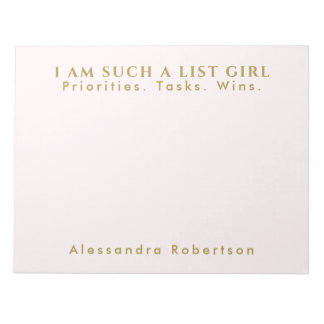 Aangepaste naam Monogram Pastel Roze Goud Minimali Notitieblok