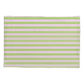 Aangepaste naam Monogram Pastel Roze Groen Striped Kussensloop (Achterkant-Links)