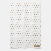 Aangepaste naam: monogram polka stippen wit bruin  theedoek (Verticaal)