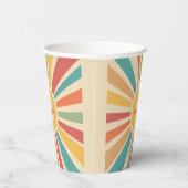 Aangepaste naam & Monogram Retro Stripes Papieren Bekers (Rechts)