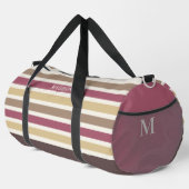 Aangepaste naam & Monogram Retro Stripes Patroon Plunjezak (Rechterhoek)