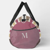 Aangepaste naam & Monogram Retro Stripes Patroon Plunjezak (Rechts)