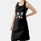 Aangepaste Naam Monogram Rood & Zwart Chef Schort (Insitu)