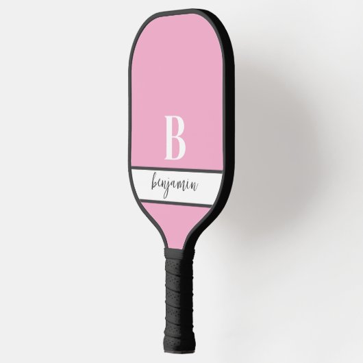 Aangepaste naam Monogram Roze Pickleball Paddle (Links)