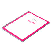 Aangepaste naam Monogram Roze Trendy Schattige Bru Notitieboek (Linkerzijde)