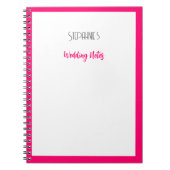 Aangepaste naam Monogram Roze Trendy Schattige Bru Notitieboek (Voorkant)