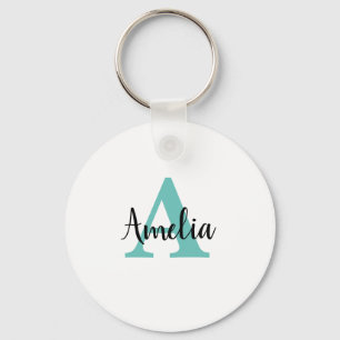 Aangepaste naam Monogram Script Sleutelhanger