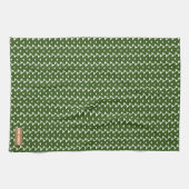 Aangepaste naam monogram stijlvol patroon groen wi theedoek (Horizontaal)
