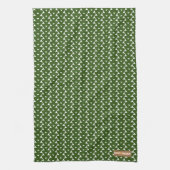 Aangepaste naam monogram stijlvol patroon groen wi theedoek (Verticaal)