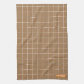 Aangepaste naam monogram stijlvol patroon wit brui theedoek (Verticaal)