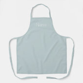 Aangepaste naam monogram stoffig blauw minimalist schort (Voorkant)
