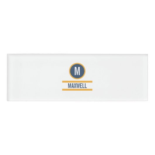 Aangepaste naam monogram tekst sjabloon naam label naambadge (Voorkant)