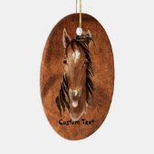 Aangepaste naam, Monogram, Tekstpaard Waterverf Keramisch Ornament (Rechts)