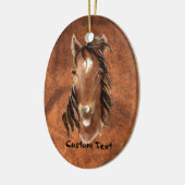 Aangepaste naam, Monogram, Tekstpaard Waterverf Keramisch Ornament (Links)