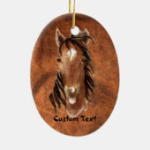 Aangepaste naam, Monogram, Tekstpaard Waterverf Keramisch Ornament (Achterkant)