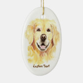 Aangepaste naam, Monogram Text Golden Retriever Do Keramisch Ornament (Rechts)