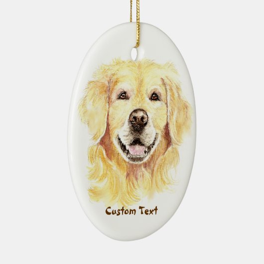 Aangepaste naam, Monogram Text Golden Retriever Do Keramisch Ornament (Rechts)
