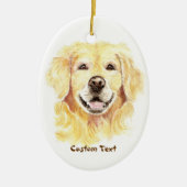 Aangepaste naam, Monogram Text Golden Retriever Do Keramisch Ornament (Voorkant)