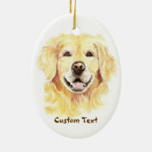 Aangepaste naam, Monogram Text Golden Retriever Do Keramisch Ornament (Achterkant)