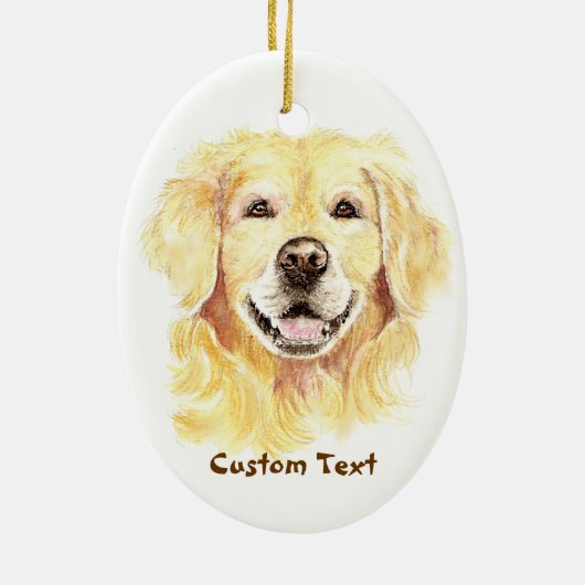 Aangepaste naam, Monogram Text Golden Retriever Do Keramisch Ornament (Achterkant)