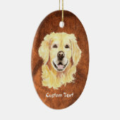 Aangepaste naam, Monogram Text Golden Retriever Do Keramisch Ornament (Rechts)