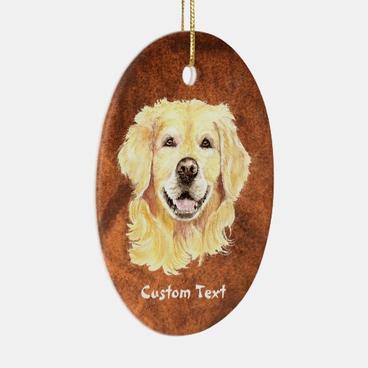 Aangepaste naam, Monogram Text Golden Retriever Do Keramisch Ornament (Rechts)