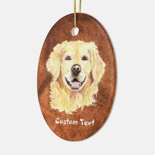 Aangepaste naam, Monogram Text Golden Retriever Do Keramisch Ornament (Links)