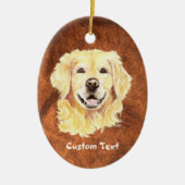 Aangepaste naam, Monogram Text Golden Retriever Do Keramisch Ornament (Voorkant)