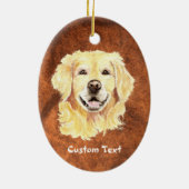 Aangepaste naam, Monogram Text Golden Retriever Do Keramisch Ornament (Achterkant)