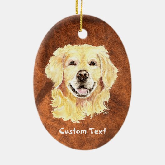 Aangepaste naam, Monogram Text Golden Retriever Do Keramisch Ornament (Achterkant)