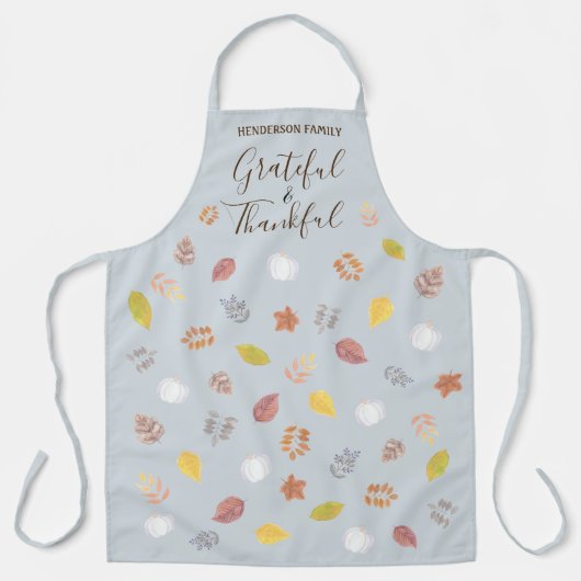 Aangepaste naam Monogram Thanksgiving Alle bladere Schort (Voorkant)